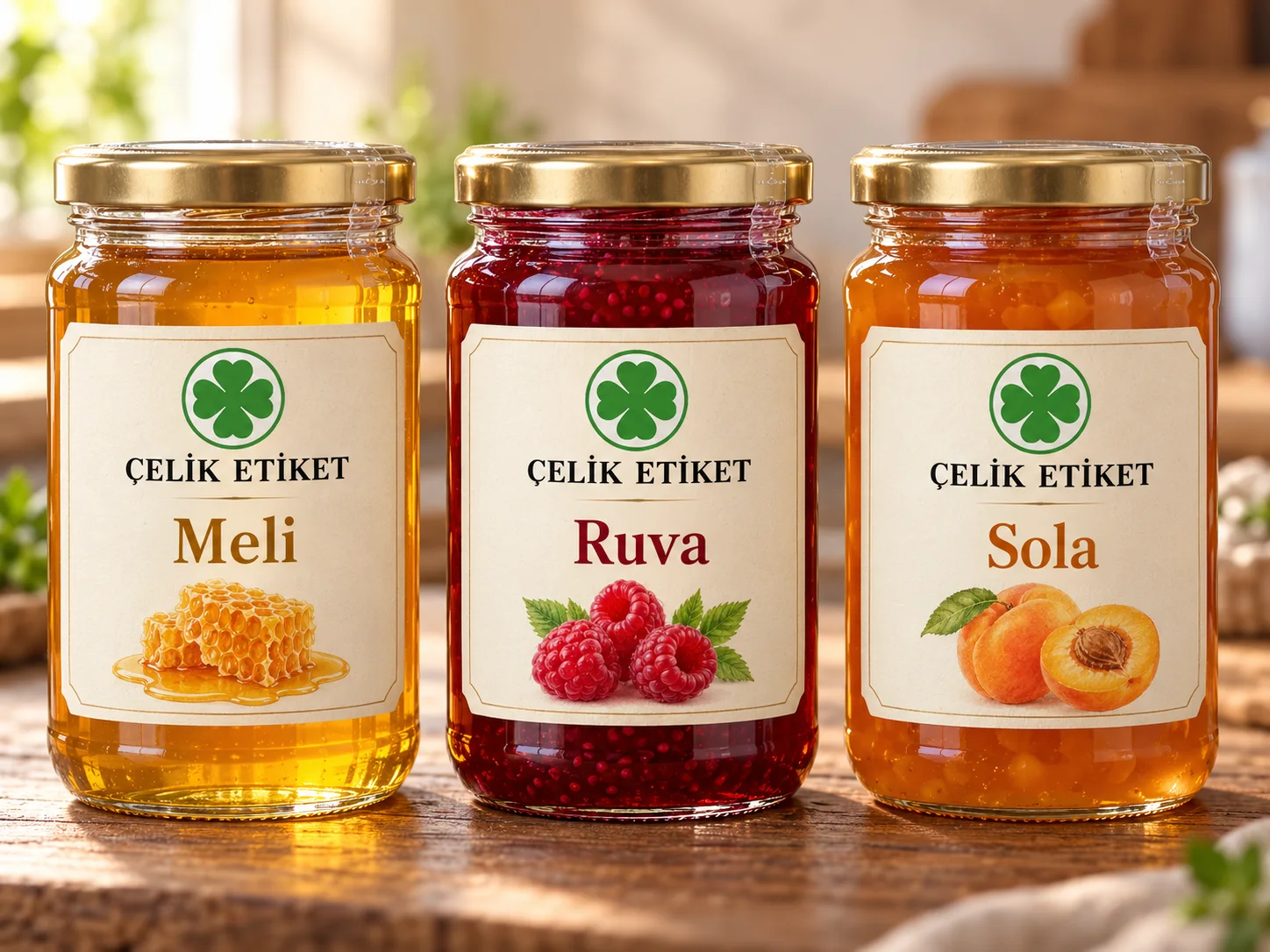 Bal ve reçel kavanozu — Çelik Etiket shrink sleeve etiket