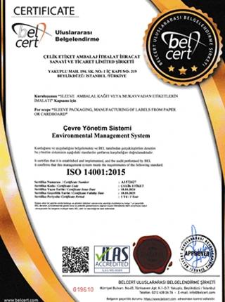 ISO 14001 çevre yönetim sistemi belgesi