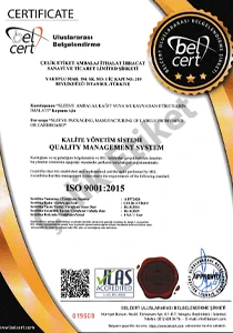 ISO 9001 kalite yönetim sistemi belgesi