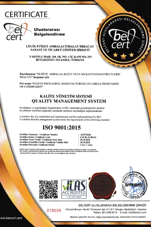 ISO 9001 kalite yönetim sistemi belgesi