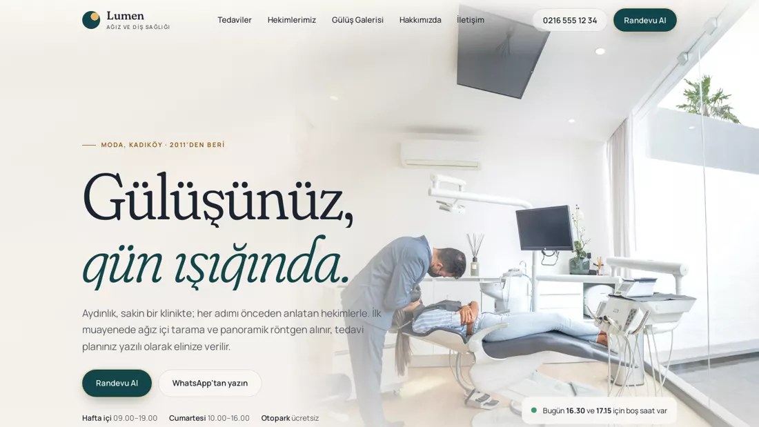 Lumen diş kliniği teması